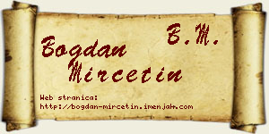Bogdan Mirčetin vizit kartica